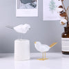 Modern Cute Resin Bird Figurine European Ornaments Geometric Origami Animal Statue Home Office Bird Sculpture Abstract Decorati